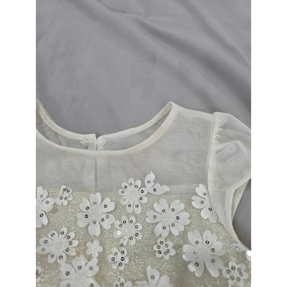 Jona Michelle Girl's White‎ Flower Girl Dress Special Occasion Party Size 6